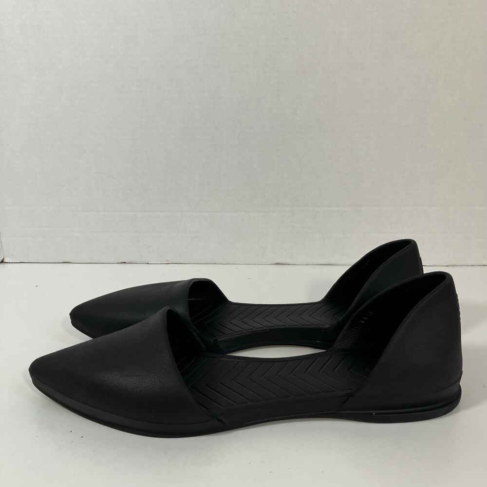 Native Womens Sz 11 Audrey Pointed Toe Ballet Flats Rubber Shoes Black